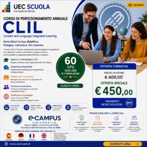 Corso di Perfezionamento Annuale CLIL eCampus 60 CFU