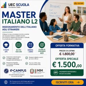 Master Italiano L2 | L'Insegnamento dell'Italiano agli Stranieri