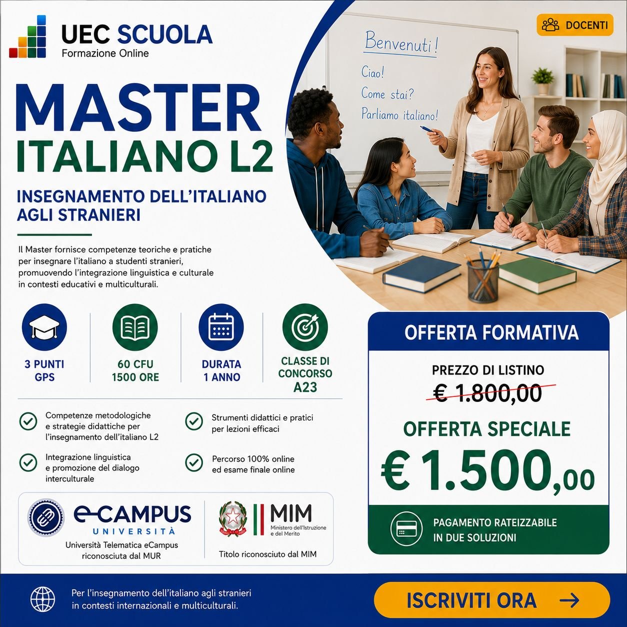 Master Italiano L2 | L'Insegnamento dell'Italiano agli Stranieri 1 Master Italiano L2 | L'Insegnamento dell'Italiano agli Stranieri