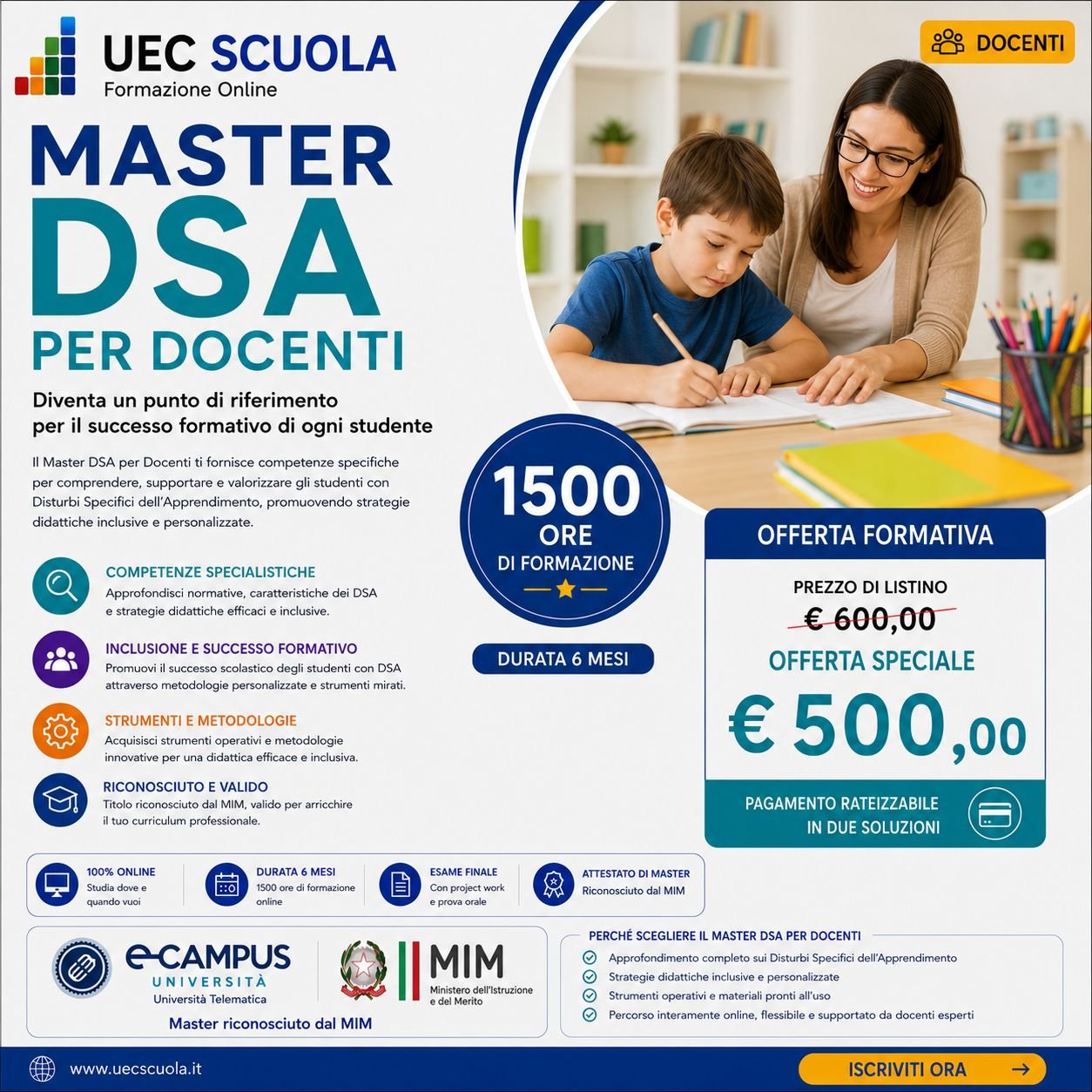 Master DSA eCampus – Disturbi Specifici dell'Apprendimento 1 Master DSA eCampus – Disturbi Specifici dell'Apprendimento