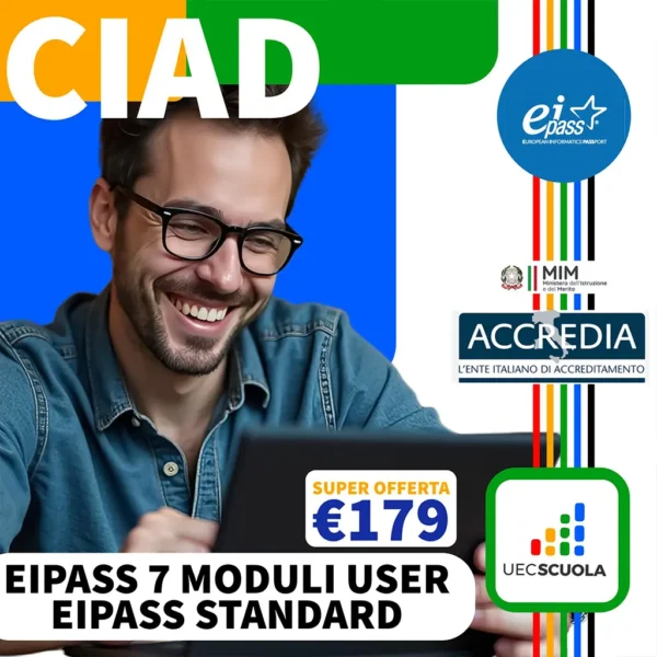 Certificazione Eipass 7 Moduli User + Convalida di Esame Standard