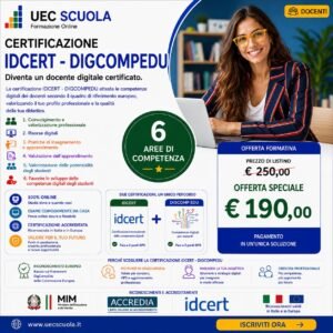 Certificazione IDCERT DigCompEdu | 2 Punti GPS Docenti