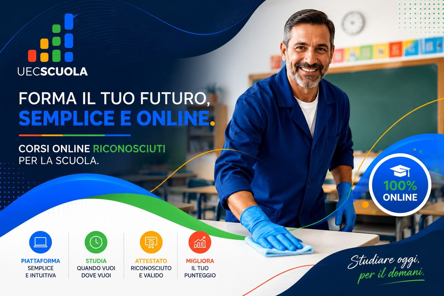 Corsi Personale Collaboratore Scolastico ATA 2027 - Riconsociuti MIUR - UEC Scuola