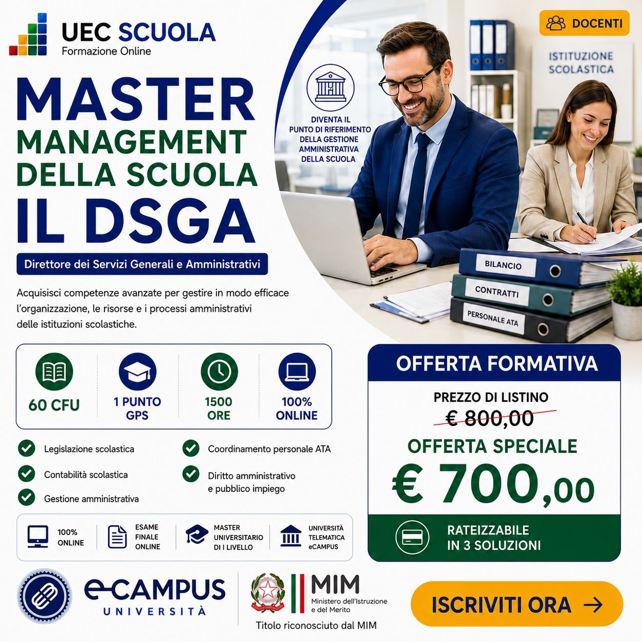 Master Management della Scuola: il DSGA 1 Master Management della Scuola: il DSGA