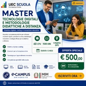 Master in Tecnologie Digitali e Metodologie Didattiche a Distanza