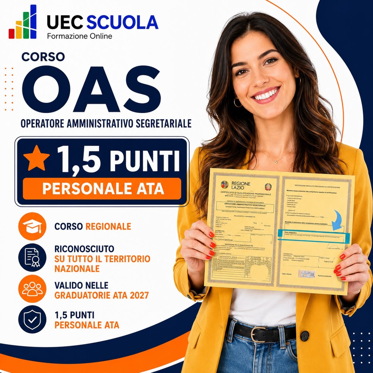Corso OAS - Operatore Amministrativo Segretariale 2 fac simile attestato oas